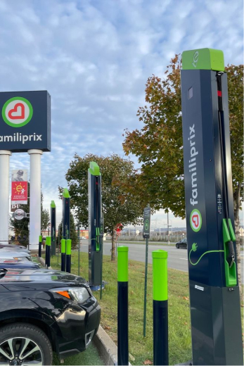 Electric vehicle charging stations are available free of charge.
