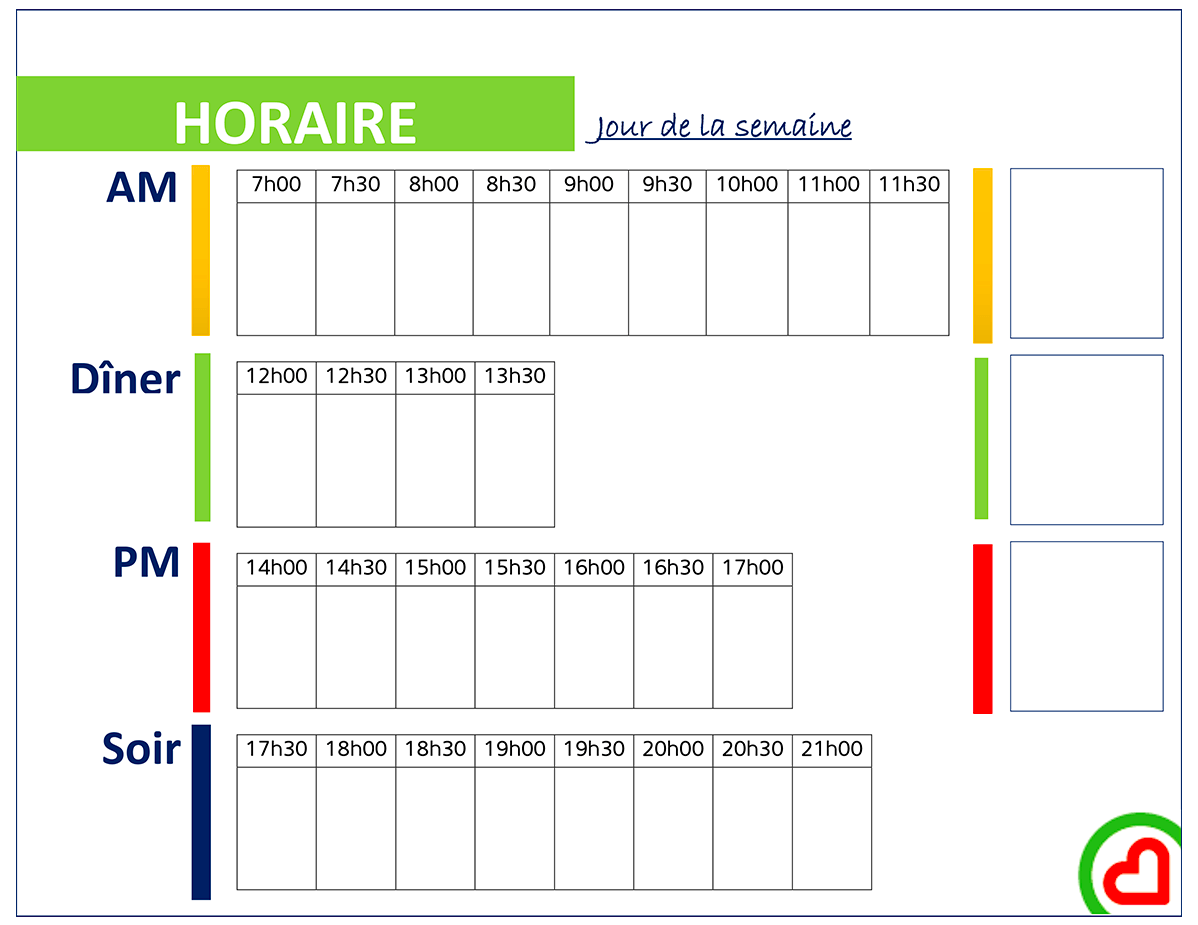 Horaire avec plages horaire