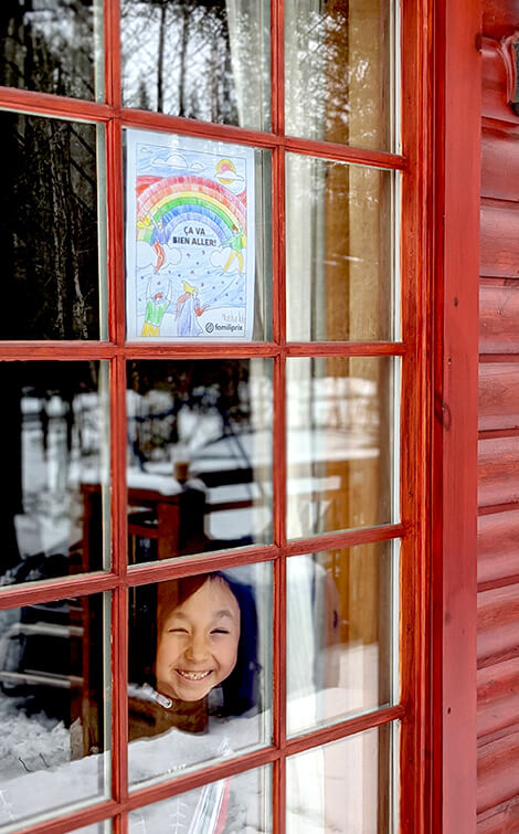 Coloriage Çava bien aller à la fenêtre