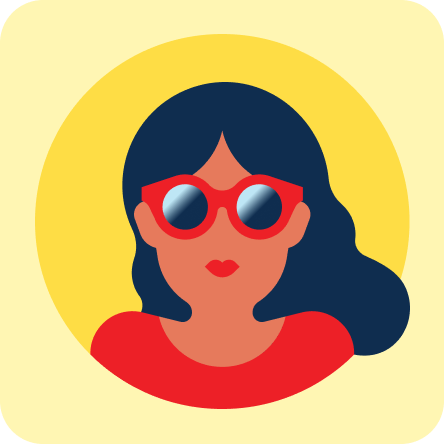 Illustration de femme avec lunettes de soleil