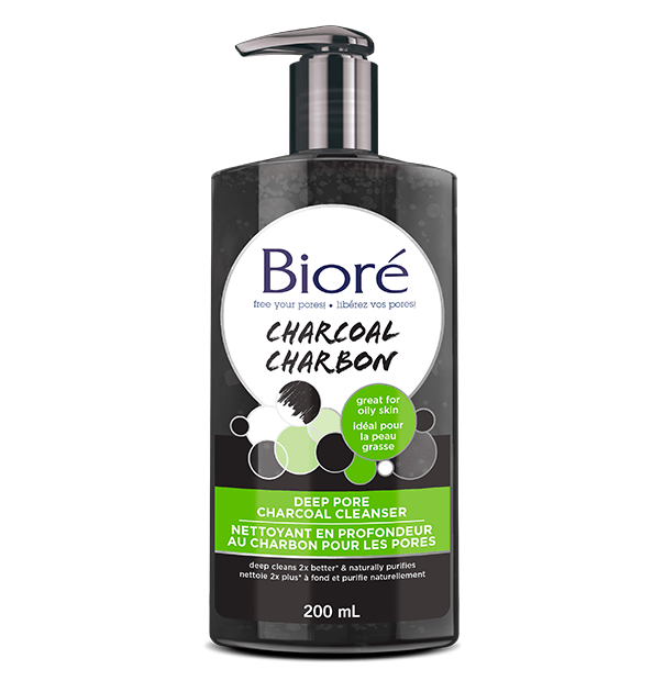 200 ml bottle of Bioré Deep Pore Charcoal Cleanser