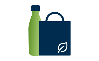 Icon Reducing single-use plastics