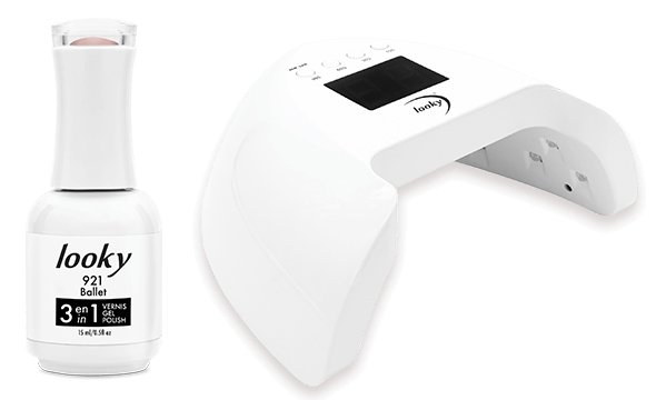 Looky - 3 in 1 Gel polish 921 Ballet and Deluxe UV lamp