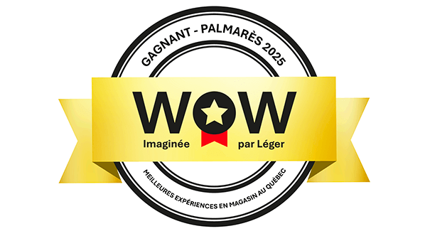 Sceau WOW - Meilleures expériences en magasin au Québec